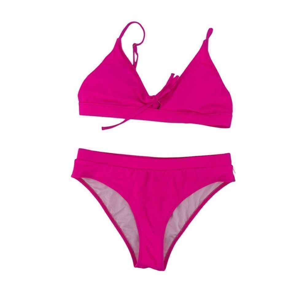 Neon Hot Pink Bikini Womens Size Medium Swimsuit Blooming Jelly Brand Preppy